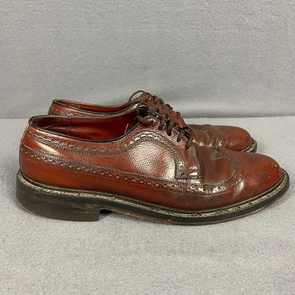 Vintage Stuart Holmes Men\'s US 7.5 Burgundy Leather Lace Up Brogue Dress Shoes main image 7